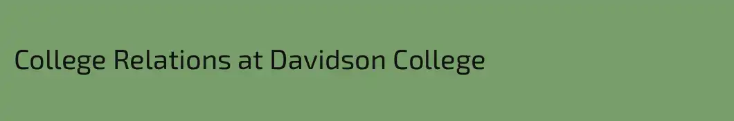 College Relations at Davidson College